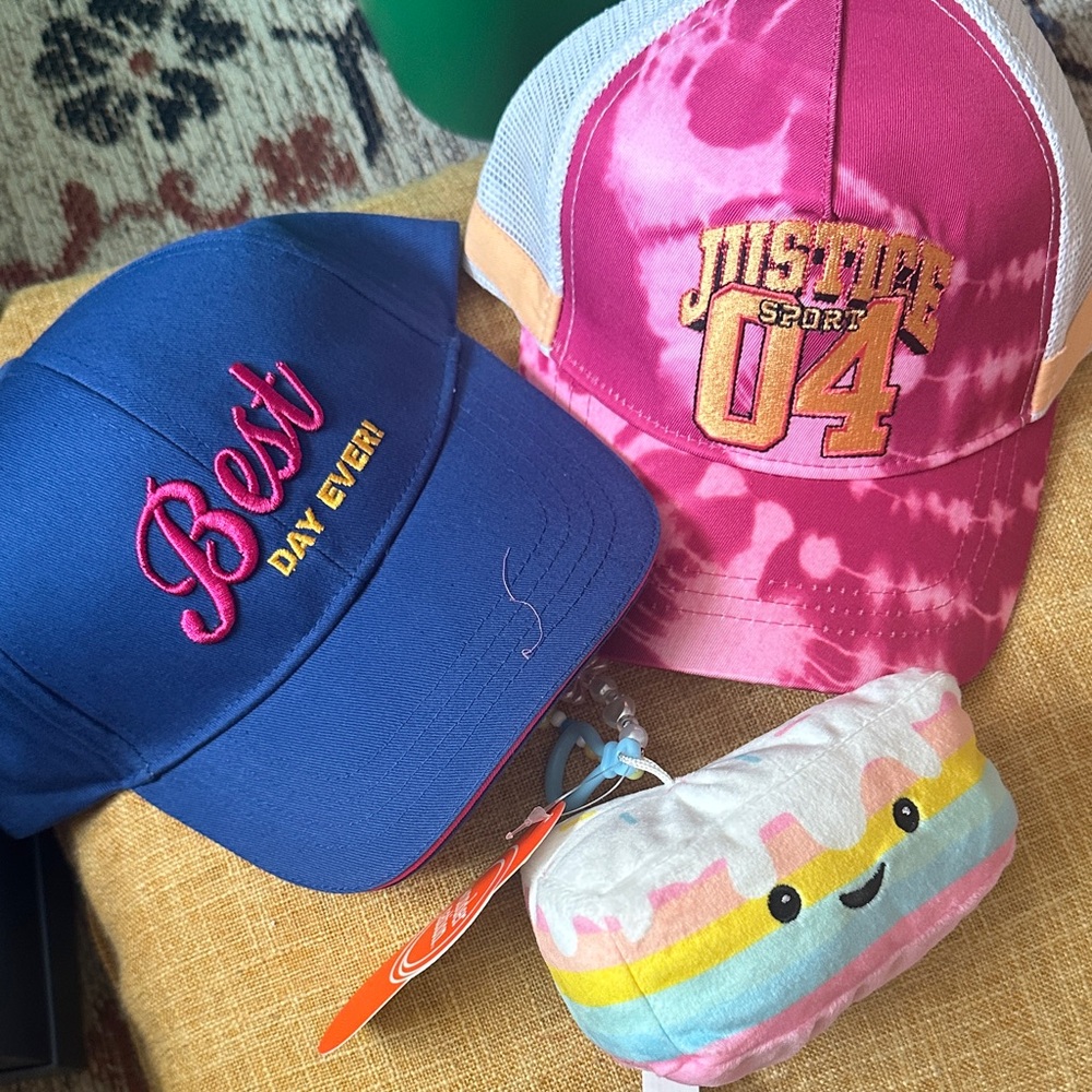 Blue and Pink Baseball Caps